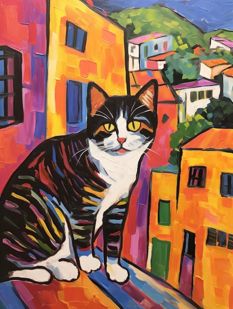 Painting Of A Cat In Byblos Lebanon 2