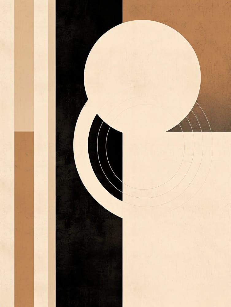 Beige Whirlwind: Abstract Bauhaus