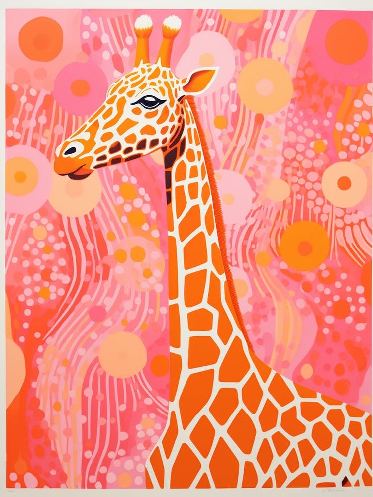 Pink Dotwork Giraffe 1