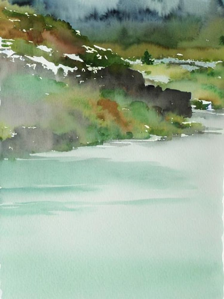 Thingvellir National Park Iceland Water Colour Poster