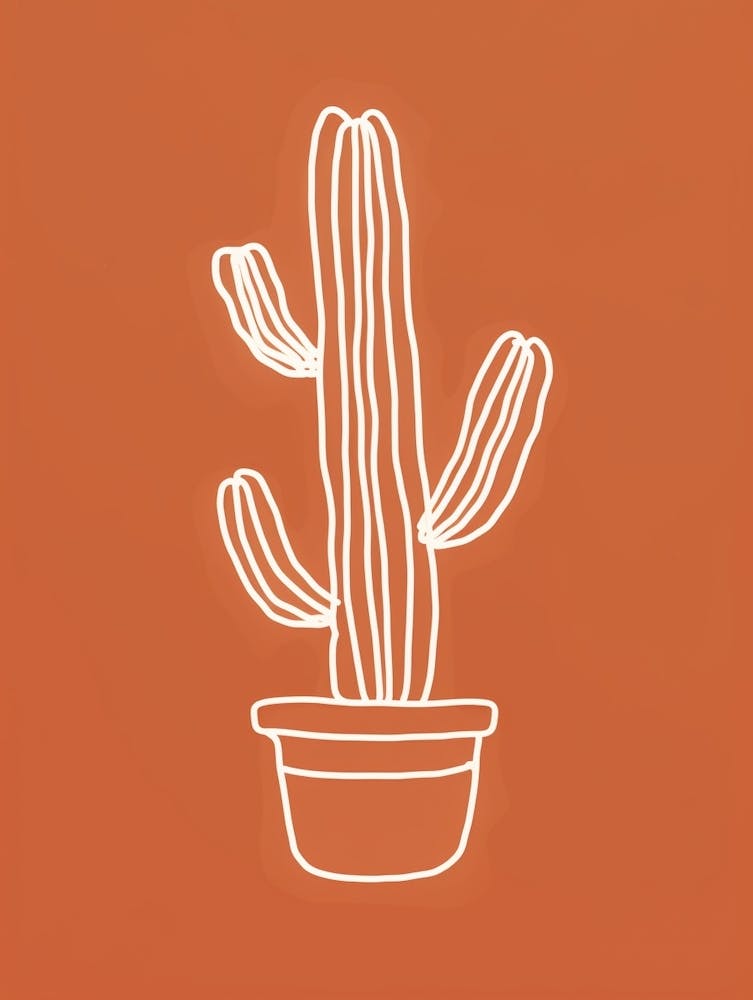 Cactus Line Drawing Cactus