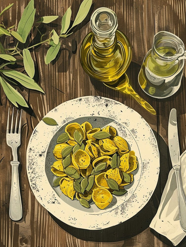 Pasta & Oil Illustration