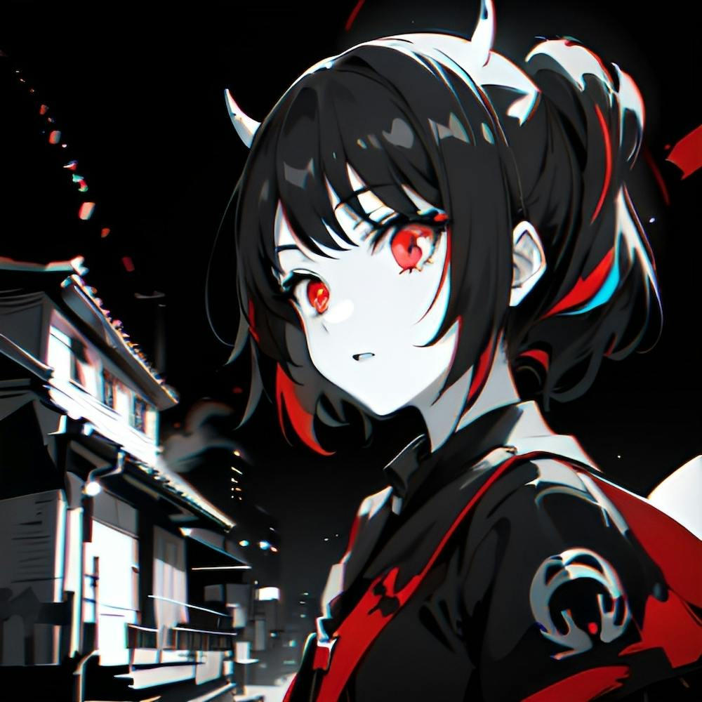 Anime Girl With Red Eyes