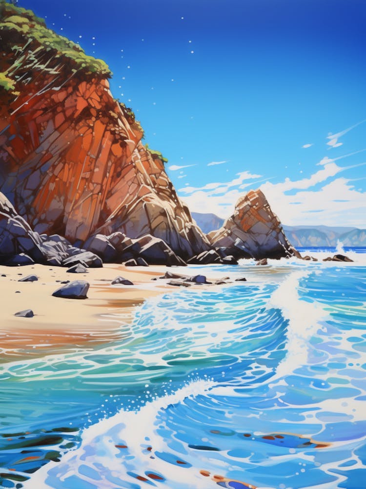 A Painting Of Pfeiffer Beach, Big Sur California Usa 1