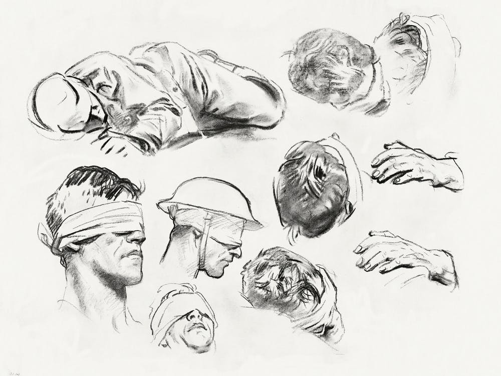 Studies For Gassed, John Singer Sargent (2)