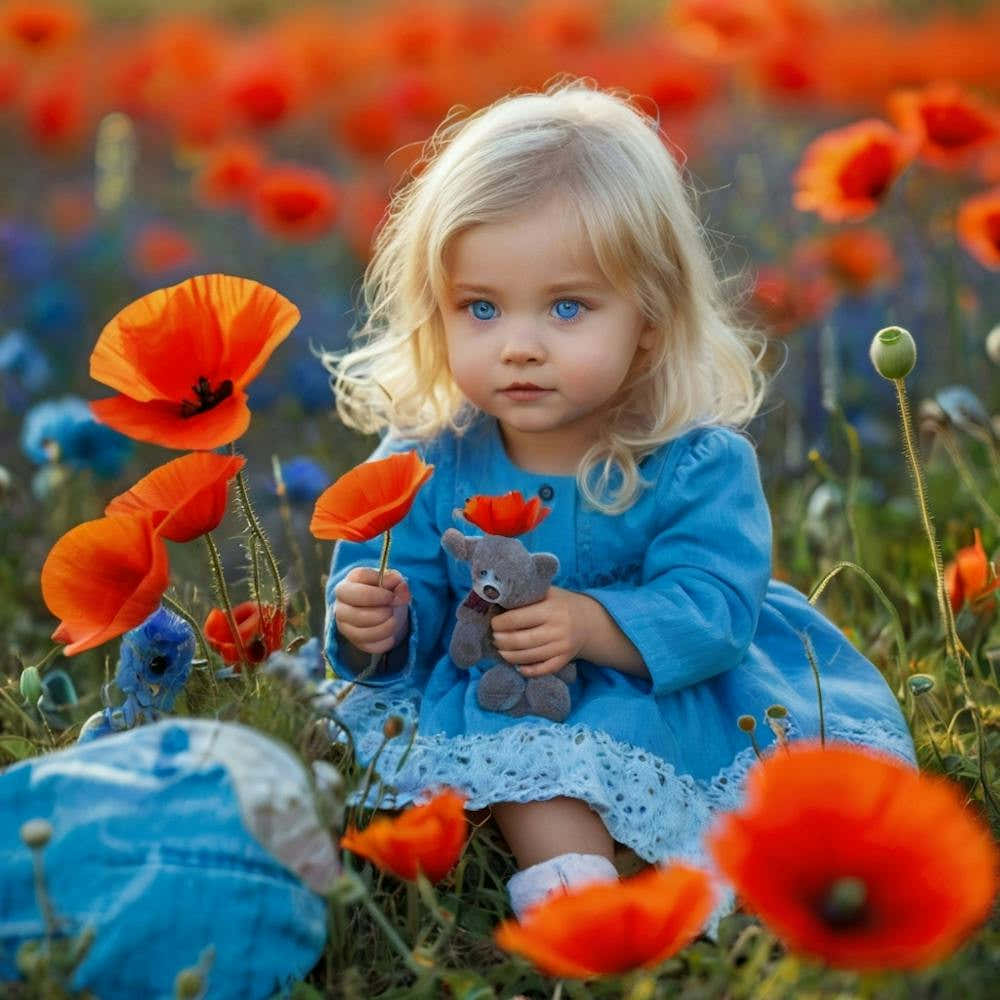 Little Girl In A Field Of Poppies 1