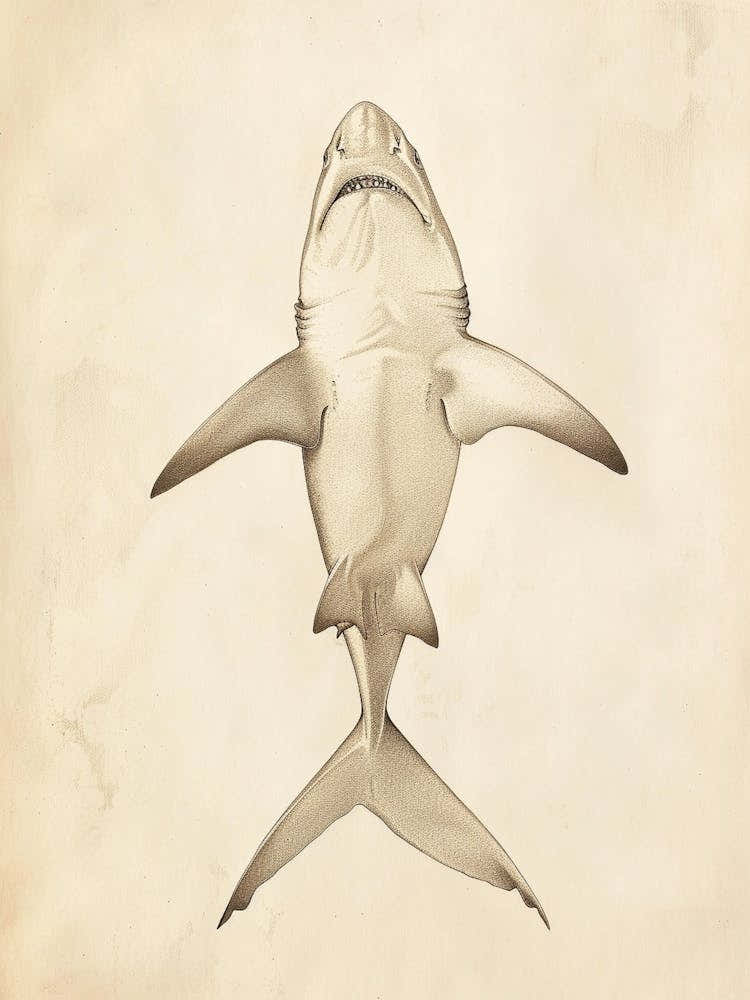 Smallscale Cookiecutter Shark Vintage Illustration 1