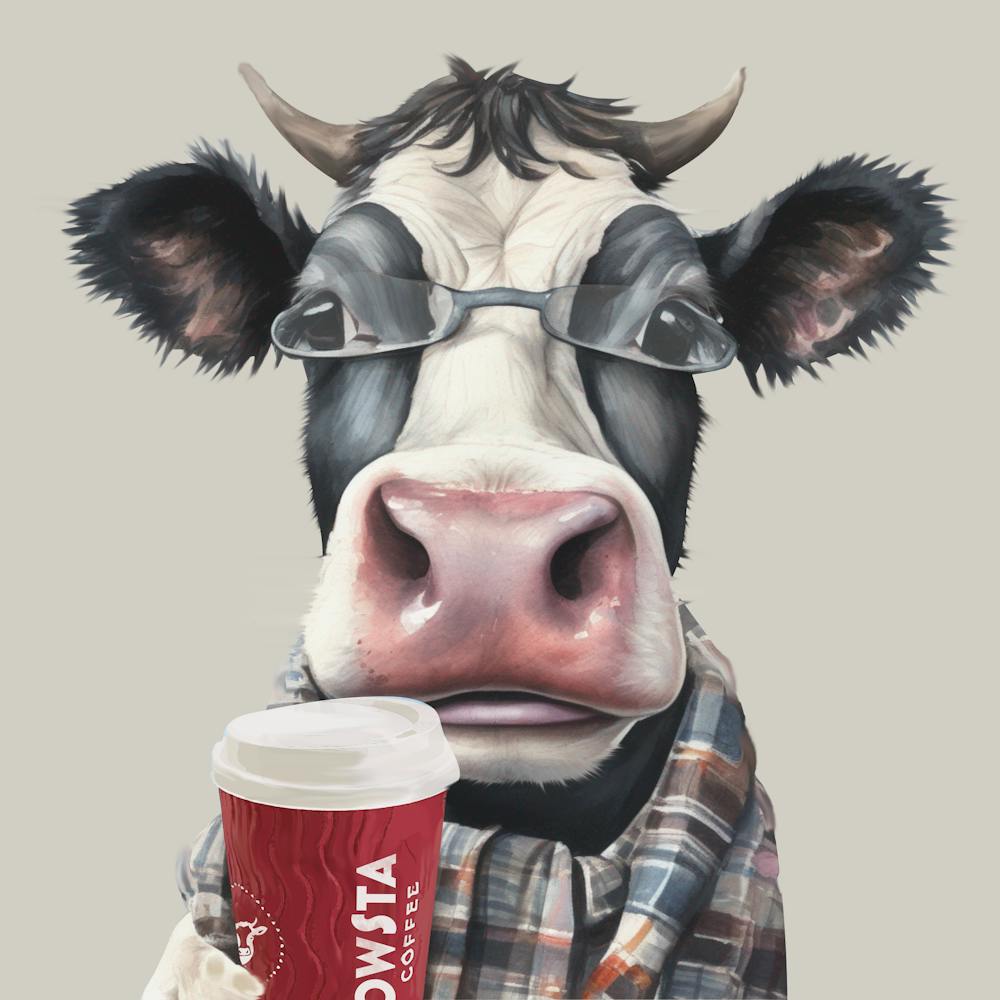 Watercolour Cowsta Coffee Cow Hank