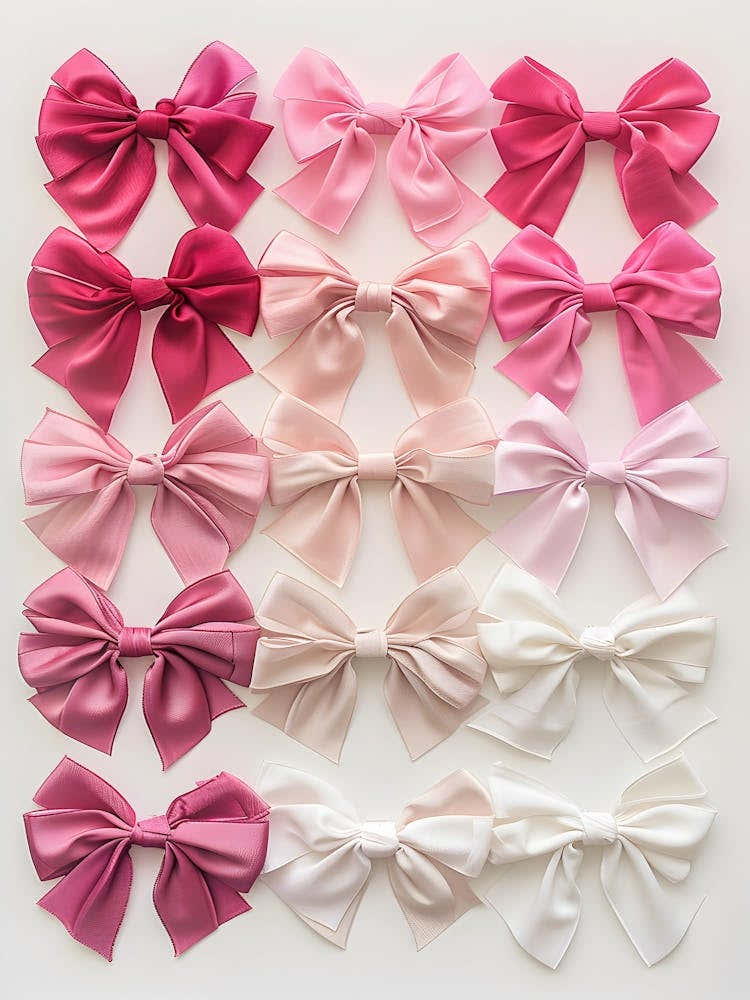 Pink And White Bows