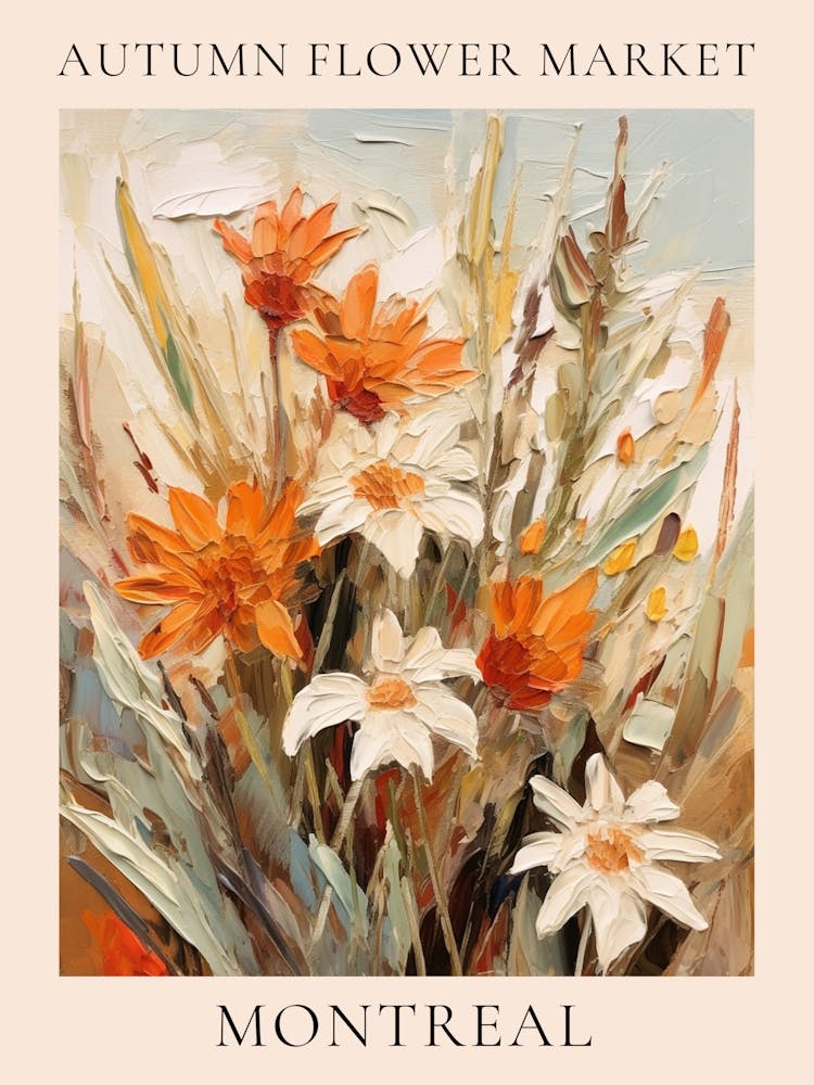 Autumn Flower Market Poster Montreal