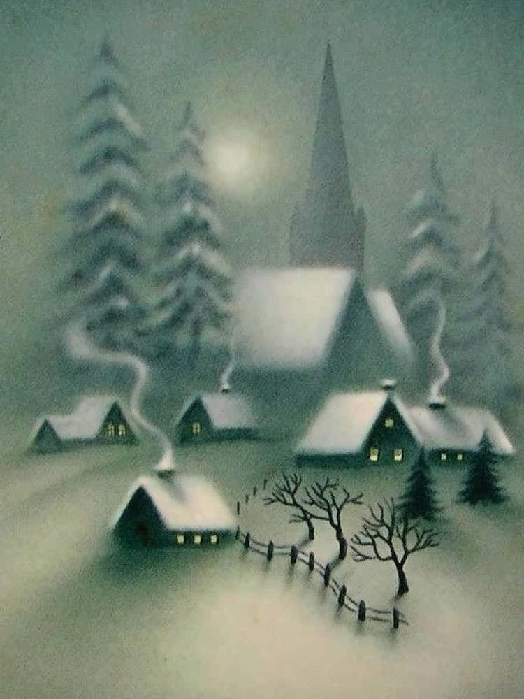 Village Covered With Snow