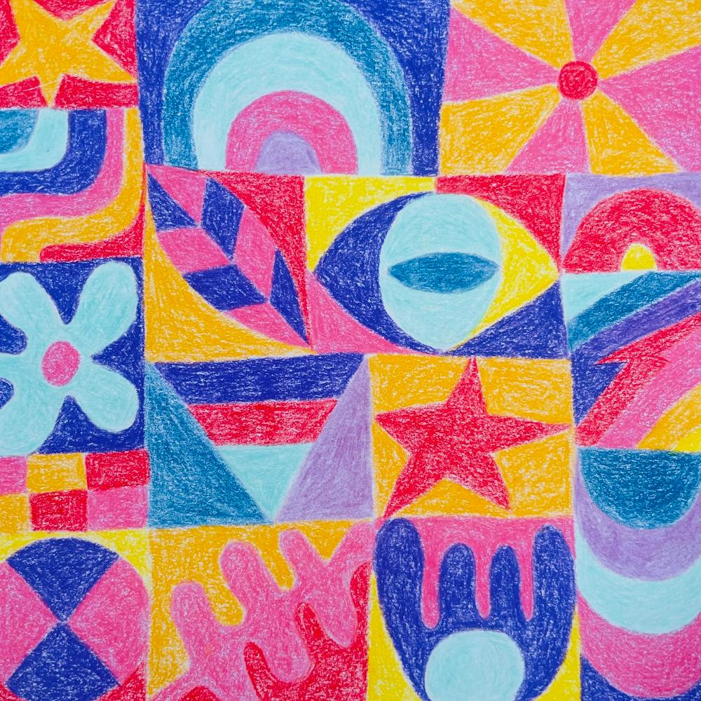 Colourful mosaic pattern