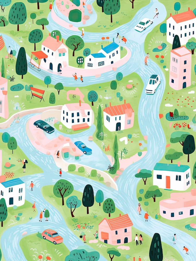 Summer Town Illustration 0