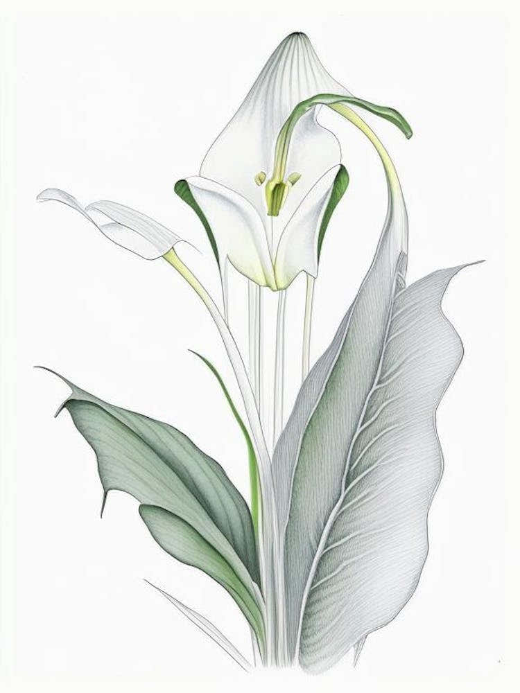 Zantedeschia Floral Quentin Blake Inspired Illustration 1 Flower