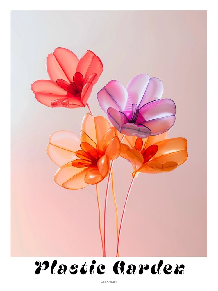 Dreamy Inflatable Flowers Poster Geranium 1