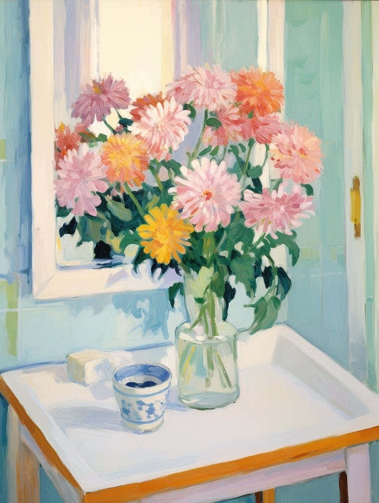 A Vase With Chrysanthemum, Flower Bouquet 1