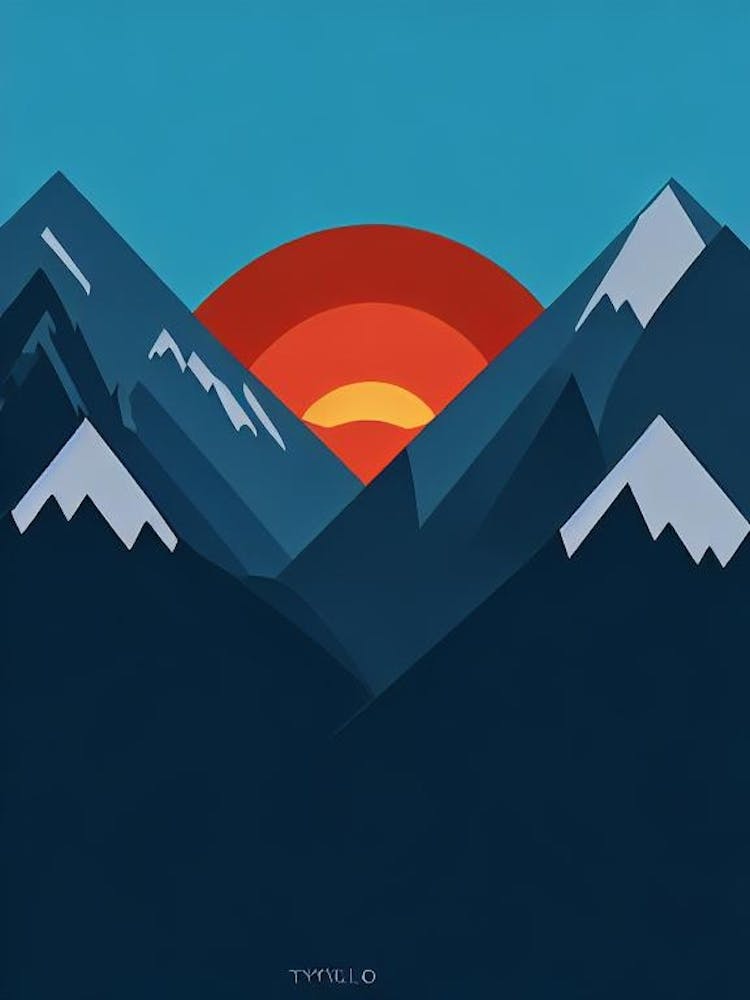 Trysil, Norway Modern Illustration Skiing Poster