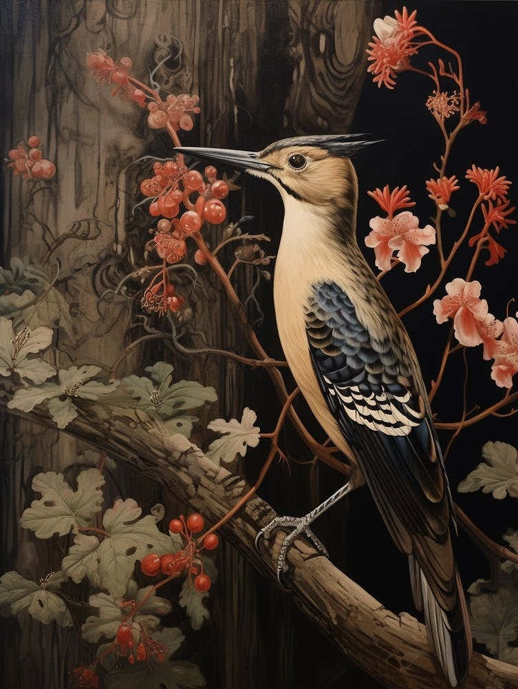 Dark And Moody Botanical Woodpecker 3