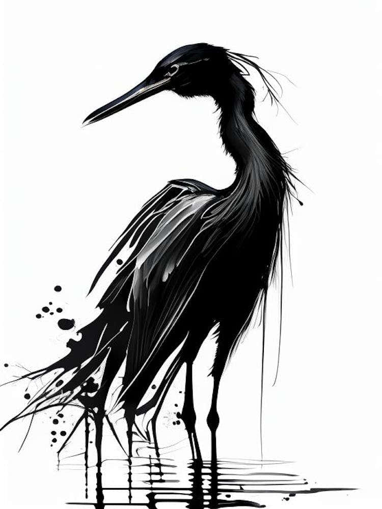 Black Heron Impressionistic 2