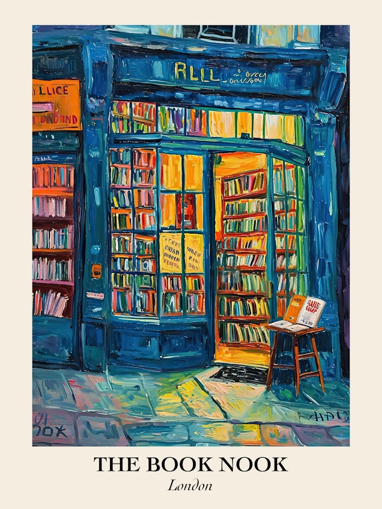 London Book Nook Bookshop 7 Poster
