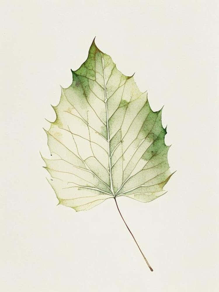 Sycamore Leaf Minimalist Watercolour 2