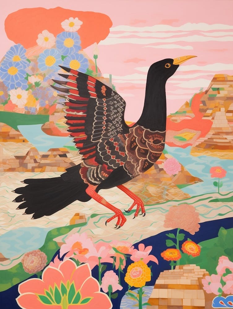 Maximalist Bird Painting Cormorant 2