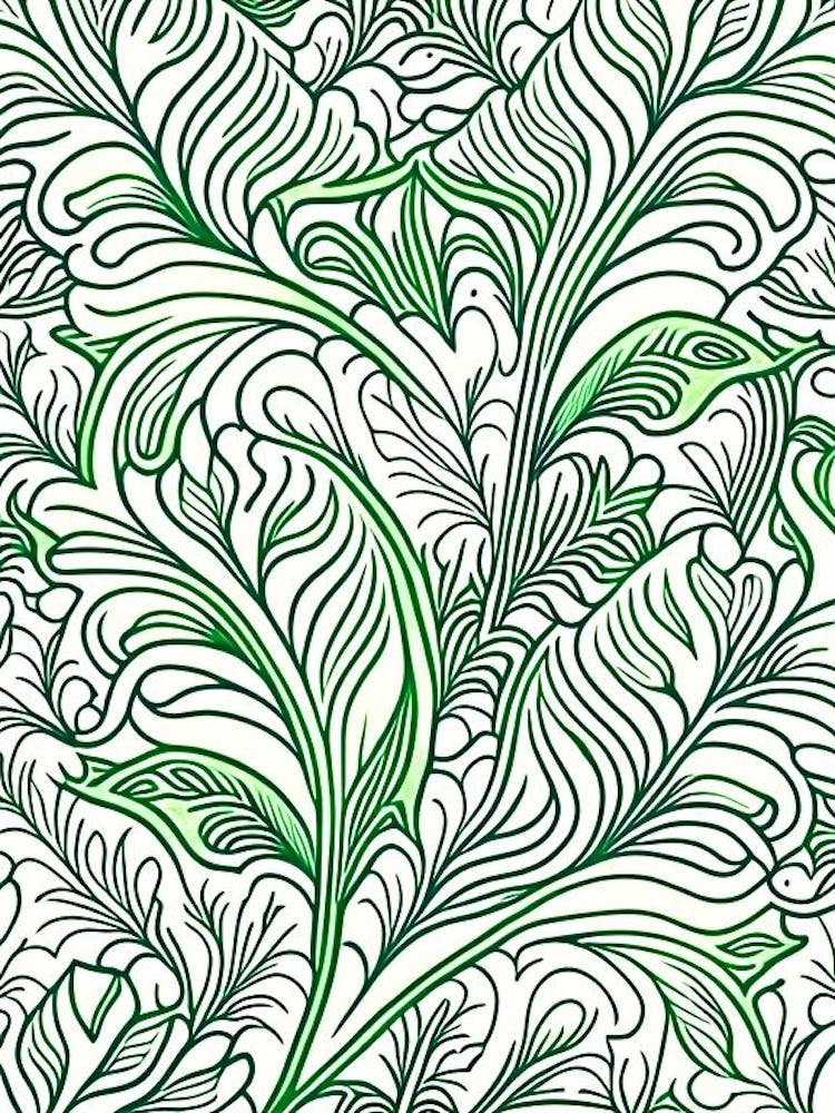 Shamrock Leaf William Morris Inspired 2