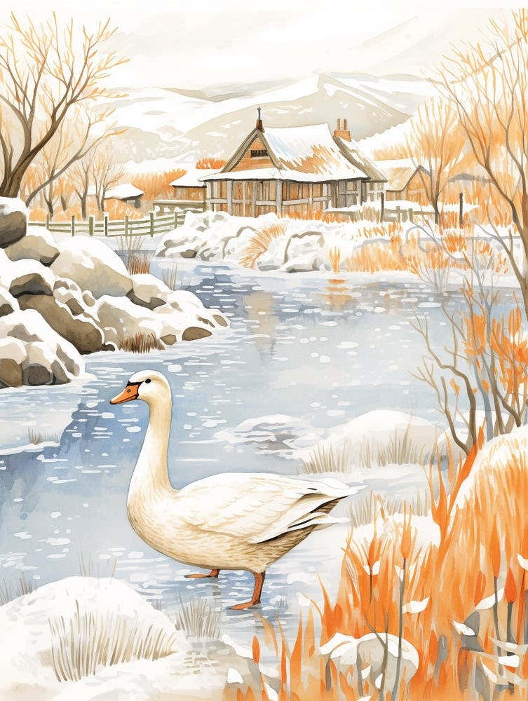 Winter Bird Painting Goose 2