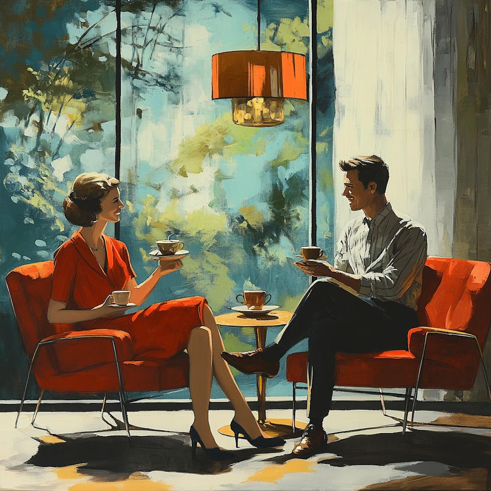 Couple Sitting At A Table
