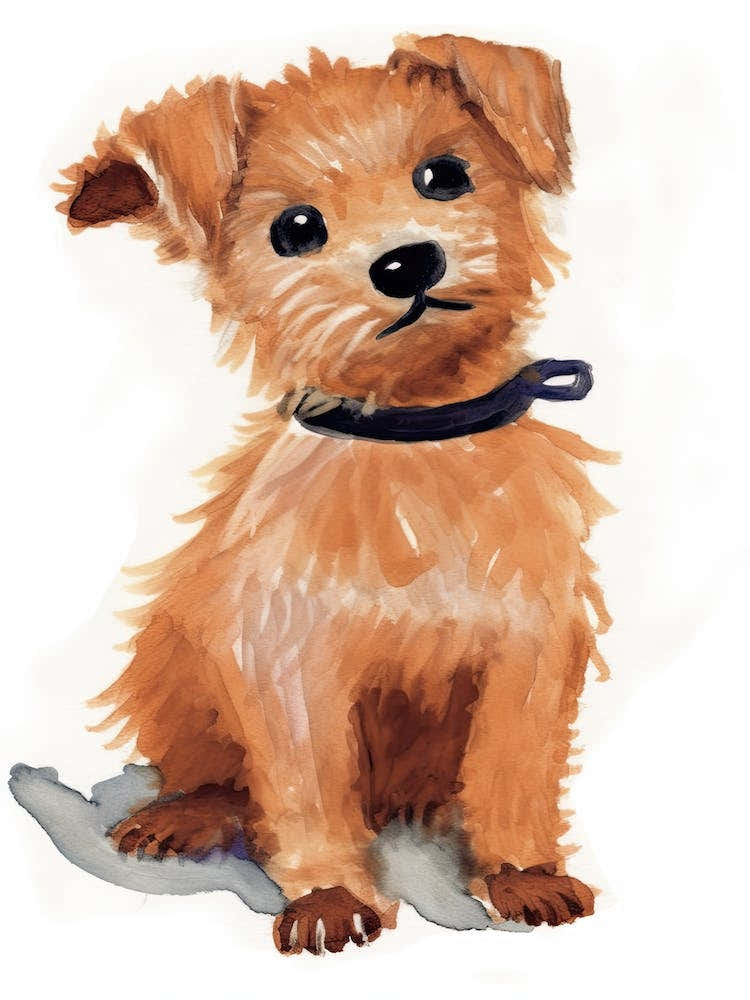 A Puppy Watercolour Childrens Drawing 4watercolour