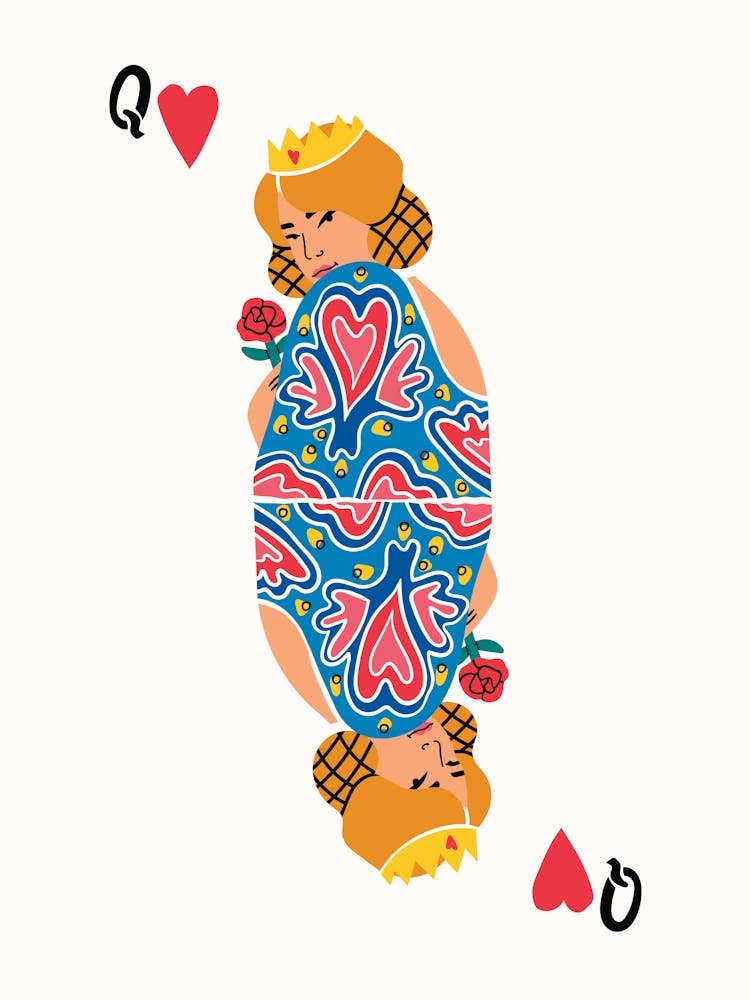 Queen of Hearts Playing Card Poster