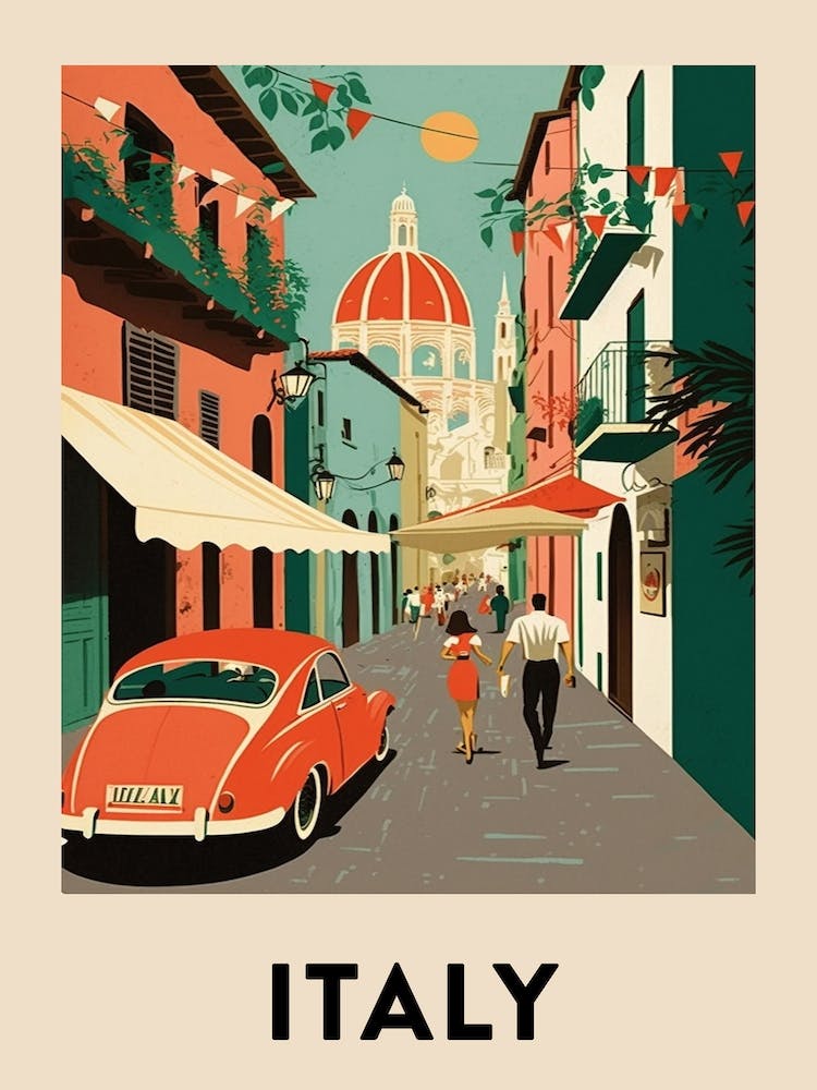 Italy 5 Vintage Travel Poster