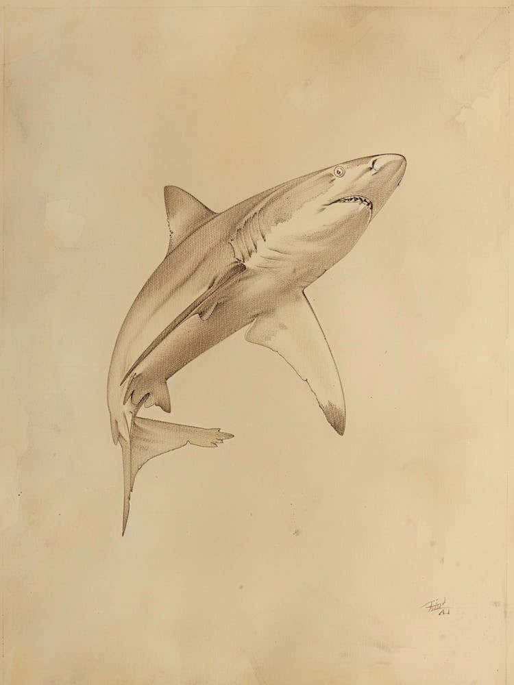 Pelagic Thresher Vintage Illustration 2