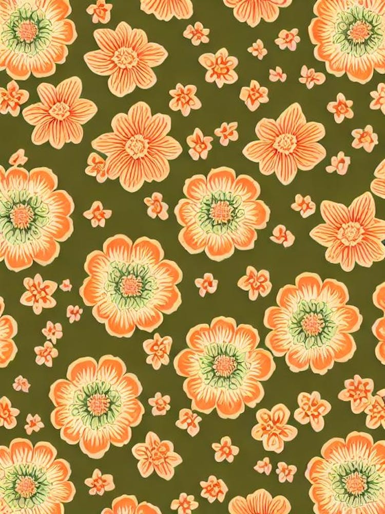 Jasmine Repeat Retro Flower