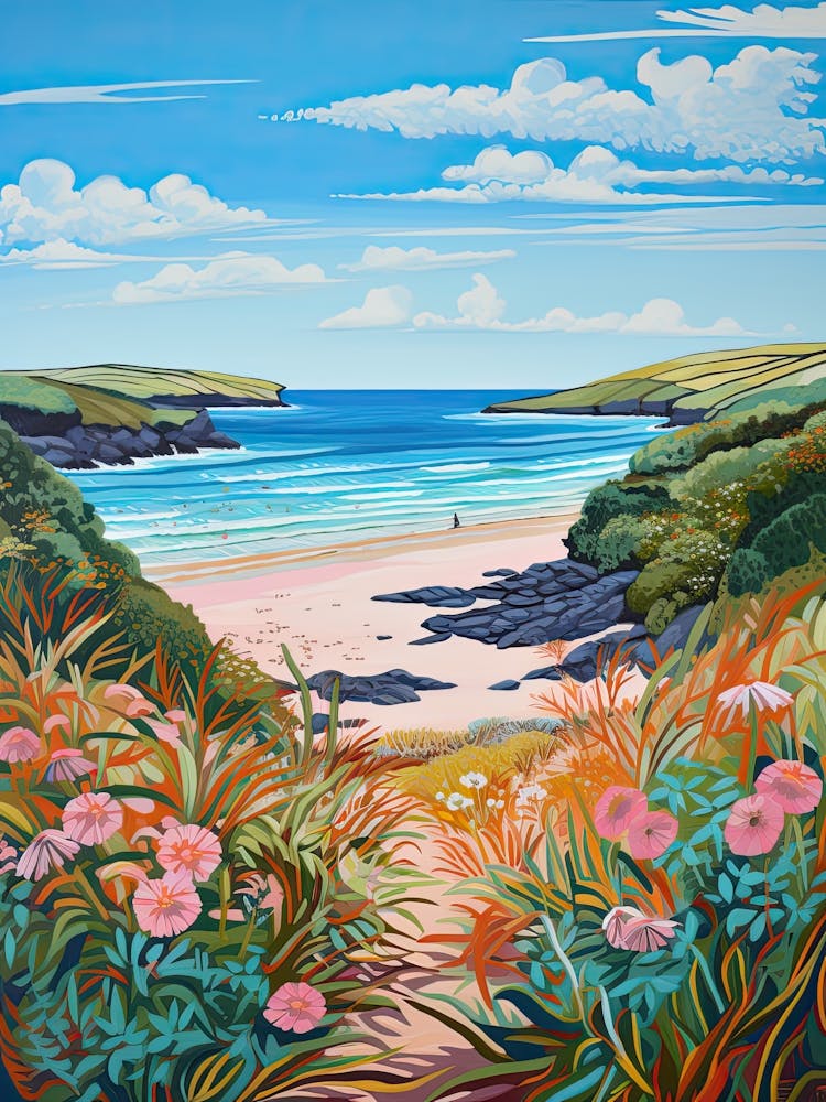 Crantock Beach, Cornwall, Matisse And Rousseau Style 2