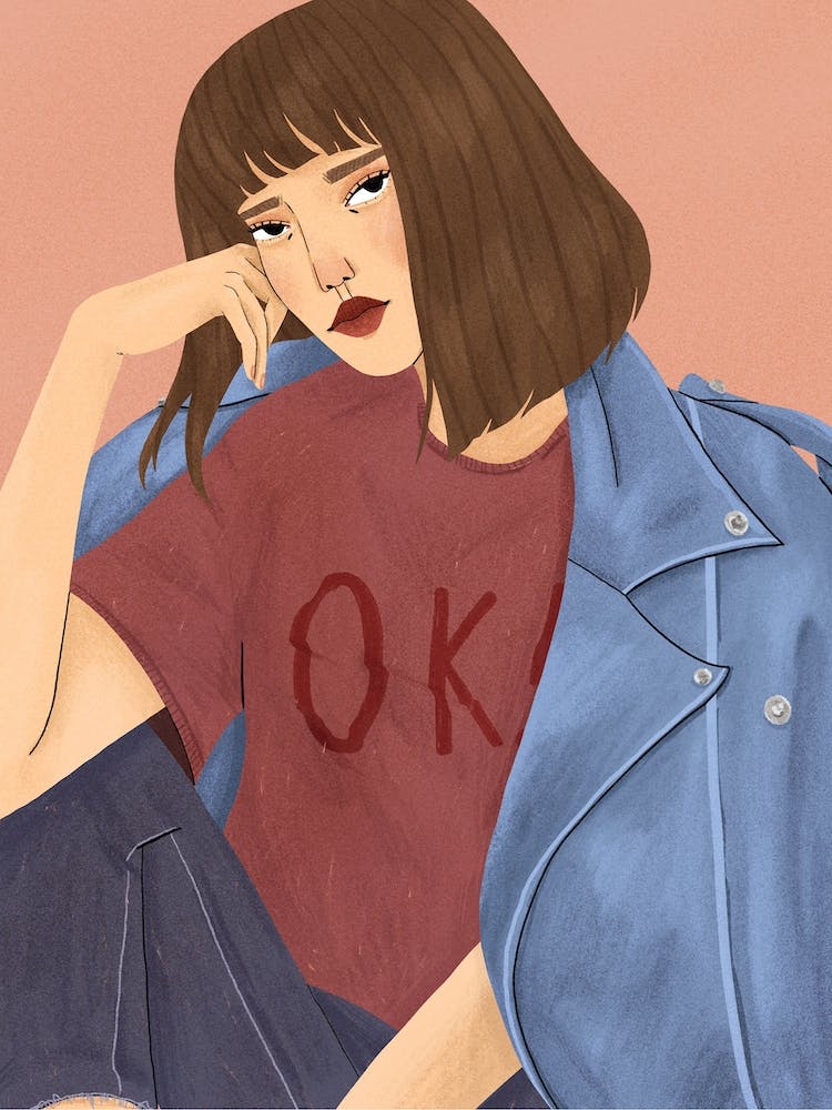 Okay Fashion Model Illustration