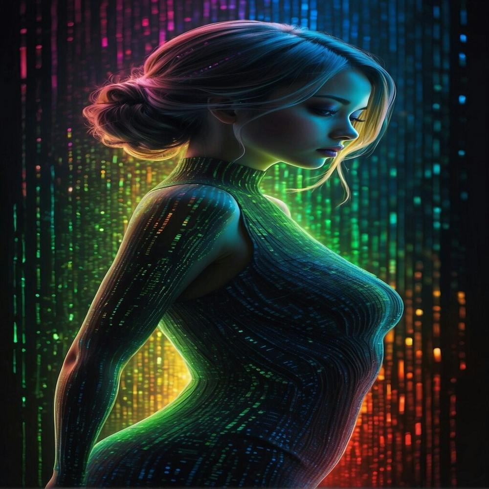 Girl In The Rainbow Dress