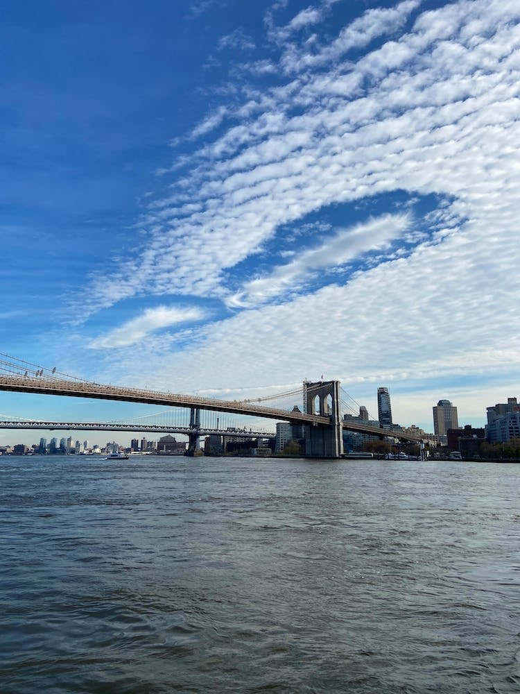Crazy Cloud Pattern Over Brooklyn Bridge