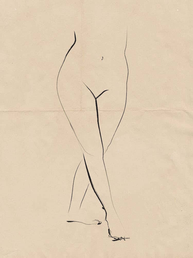 Nude On Vintage Paper 02