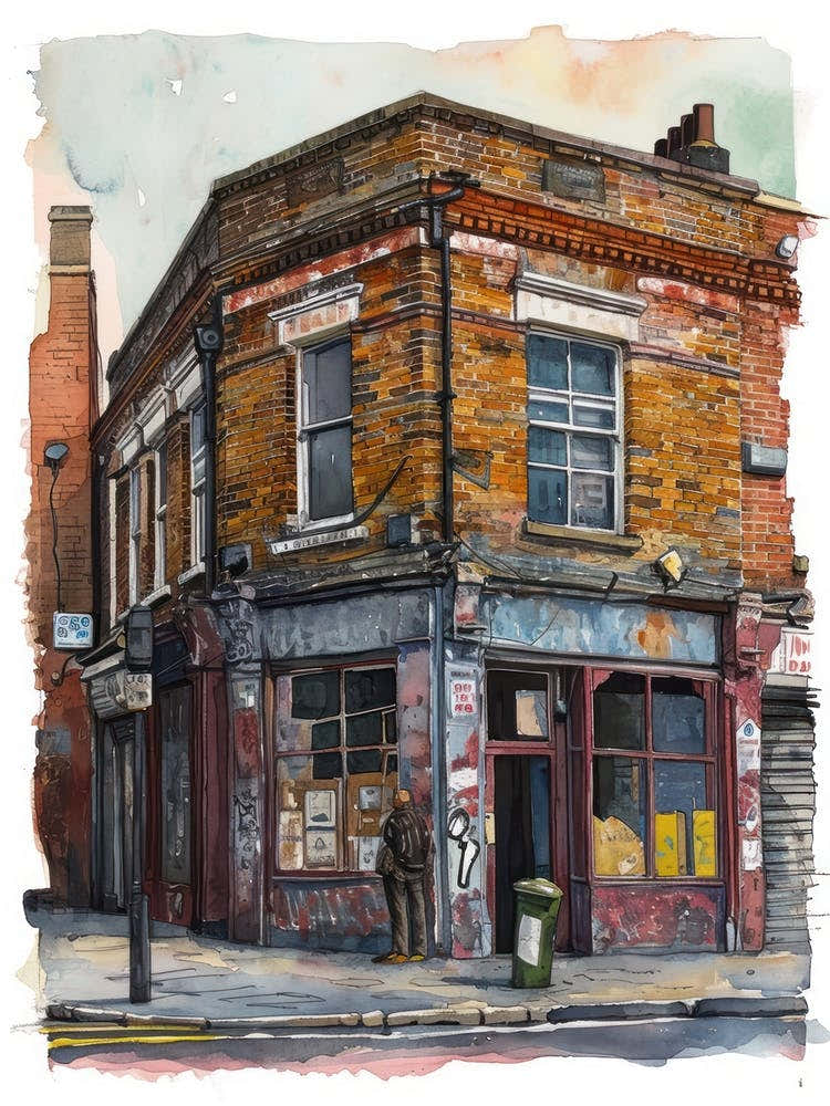 Redbridge London Borough   Street Watercolour 3