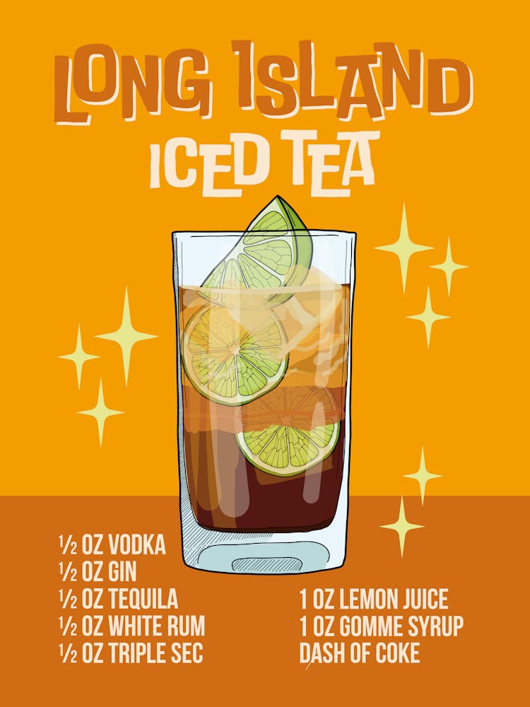 Long Island Iced Tea Cocktail Print