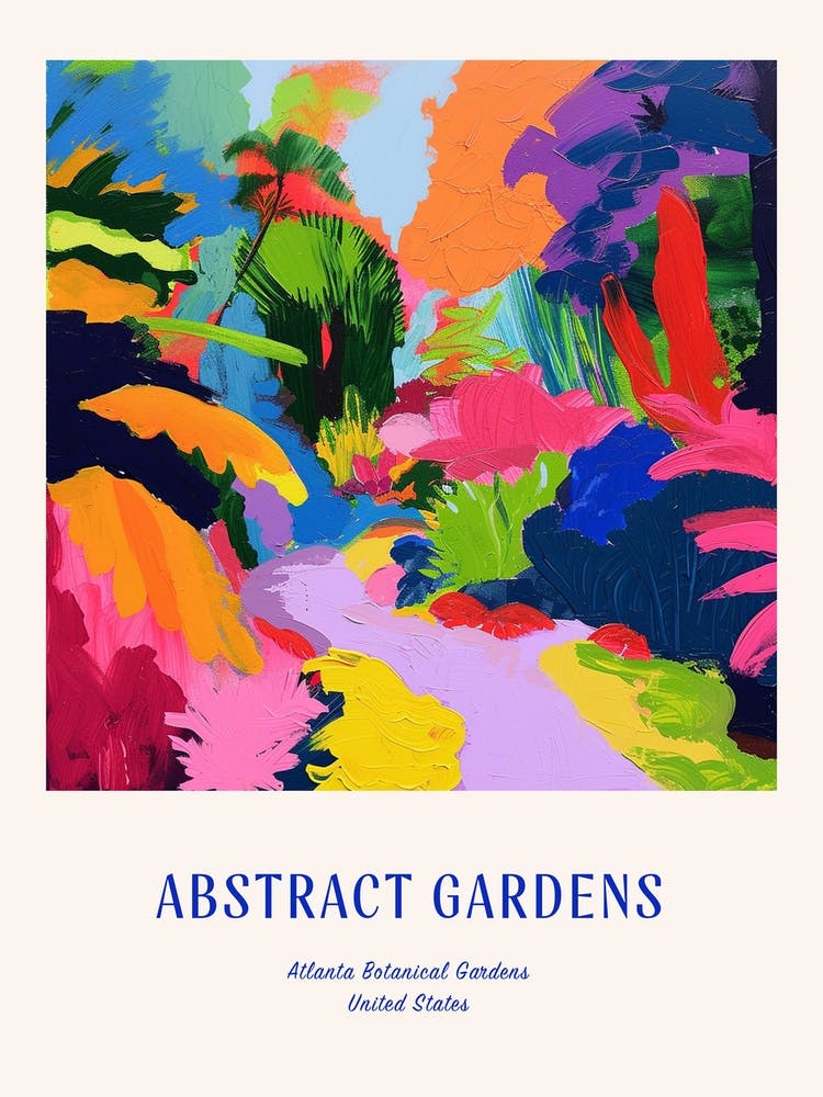 Colourful Gardens Atlanta Botanical Garden Usa 1 Blue Poster