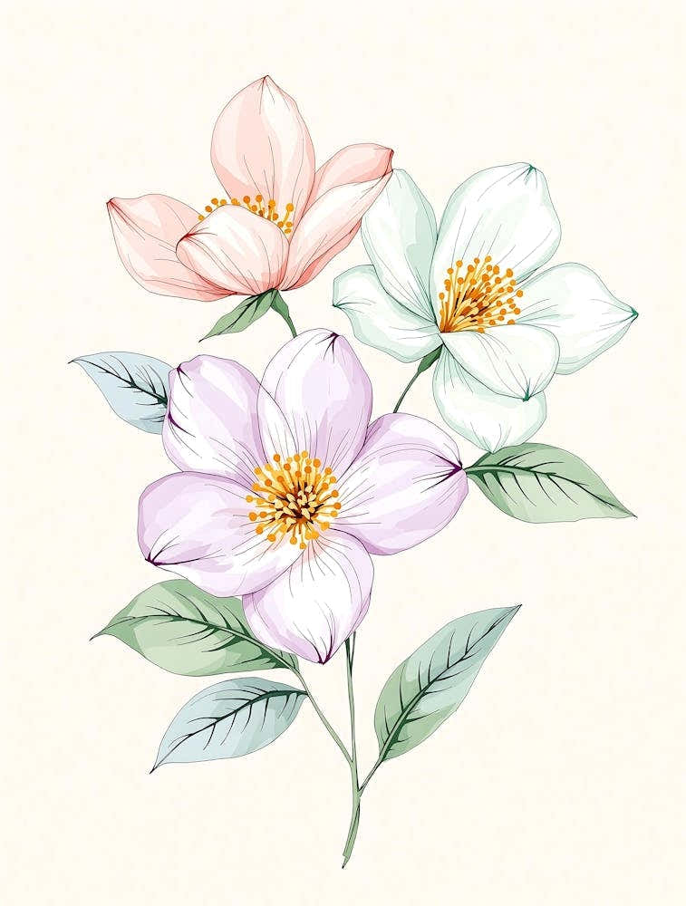 Minimalist Botanical Composition with Warm Tones