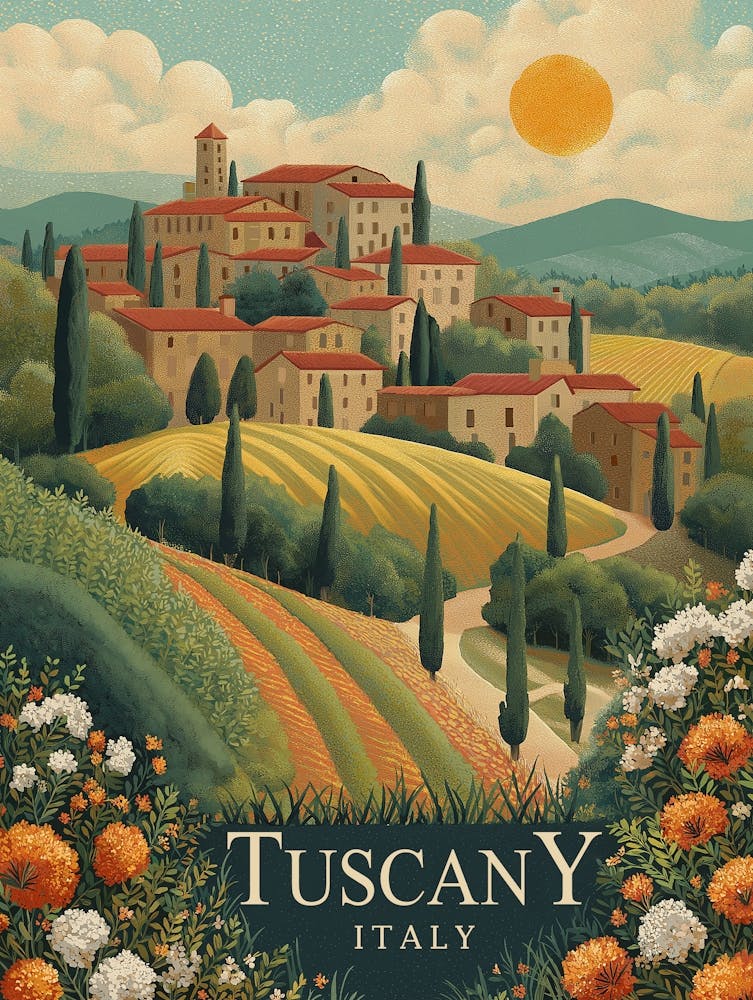 Tuscany Italy Travel Poster 1
