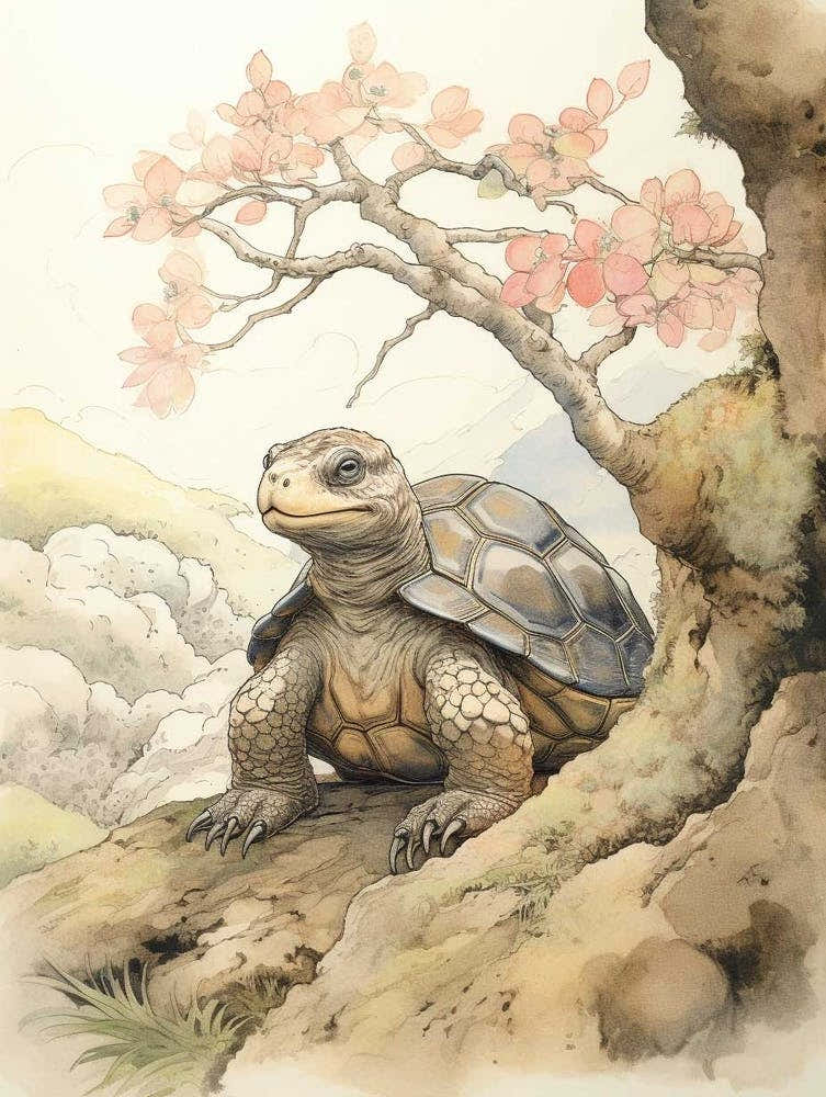 Storybook Animal Watercolour Turtle