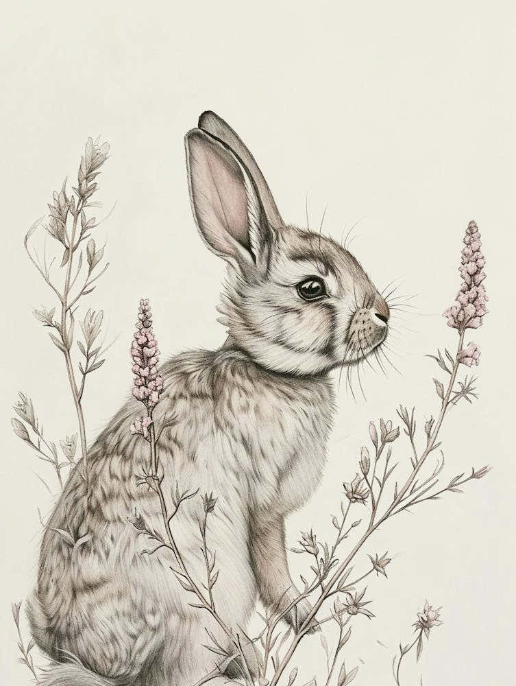 Satin Rabbit Drawing 1