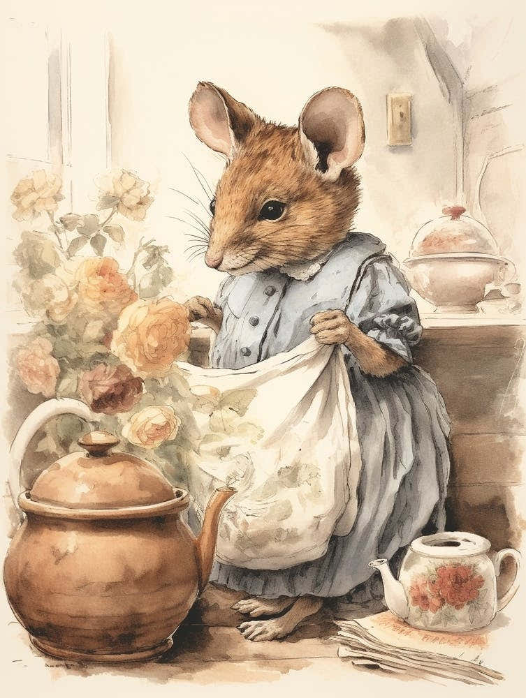 Storybook Animal Watercolour Mouse 2