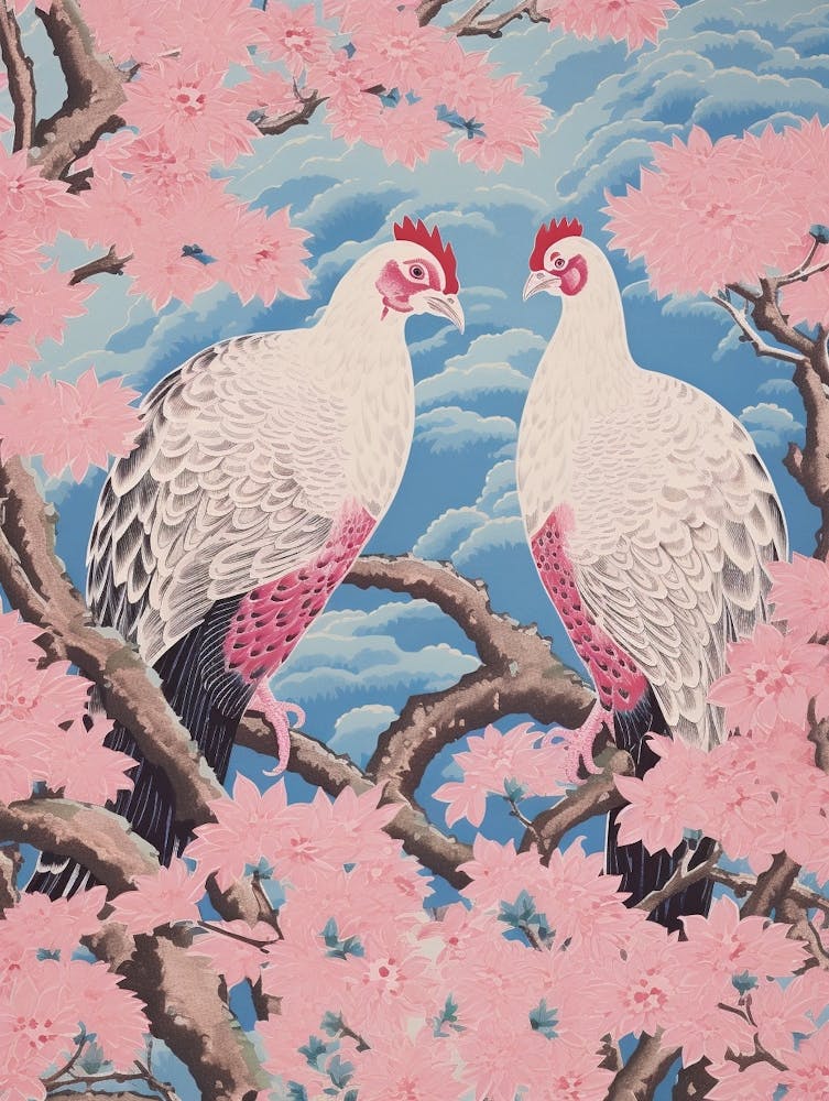 Vintage Japanese Inspired Bird Print Turkey 5