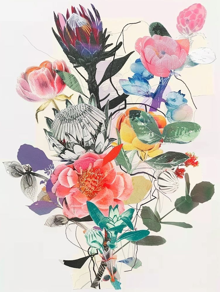 Protea 2 Collage Flower Bouquet