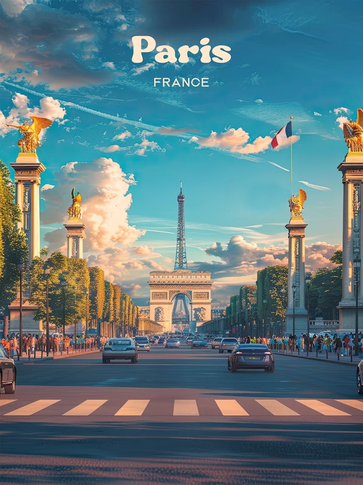 Paris France Boulevard Travel Art